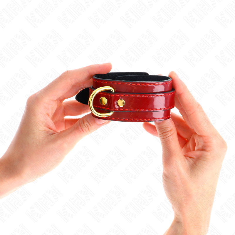 Kink Wrist Restraint Kink - Joanna Angel Wrist Cuffs Red Adjustable With Gold Chain 16.5-26 Cm X 4 Cm