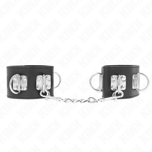 Kink Wrist Restraint Kink - Multiposition Wrist Restraints With Padlock Closure Black Adjustable 16-23 Cm X 5.5 Cm