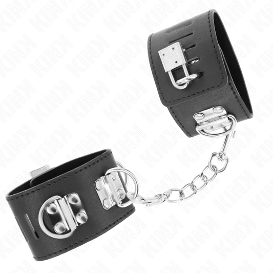 Kink Wrist Restraint Kink - Multiposition Wrist Restraints With Padlock Closure Black Adjustable 16-23 Cm X 5.5 Cm