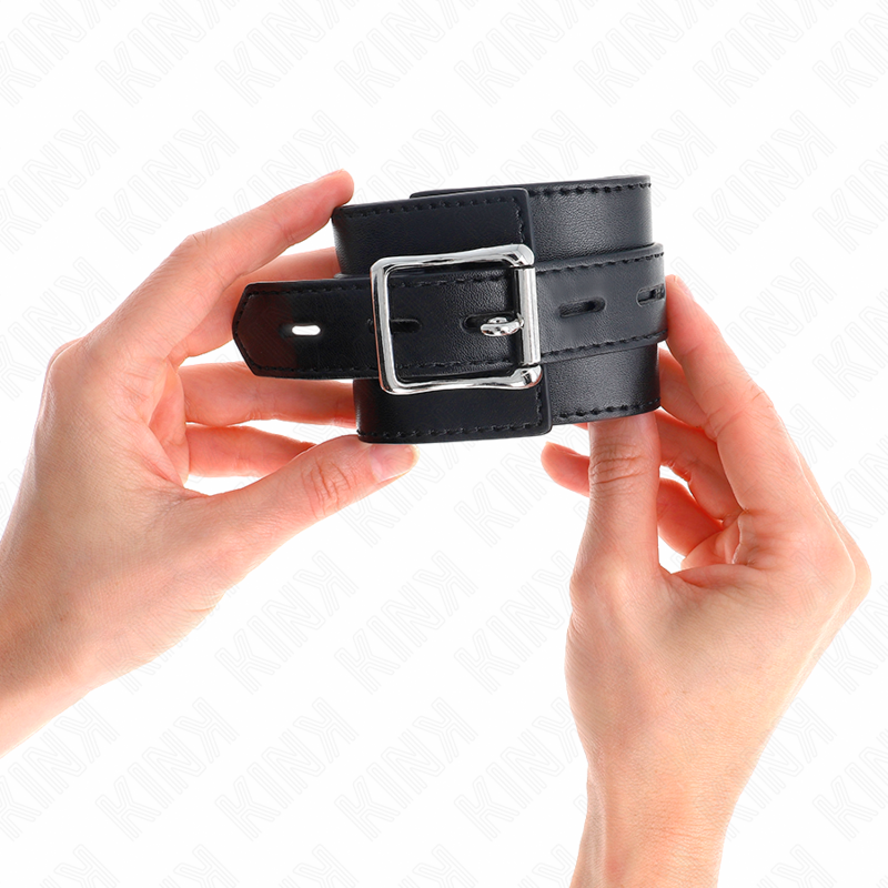 Kink Wrist Restraint Kink - Wrist Restraints Black With Black Belt Adjustable 17-28 Cm X 6 Cm