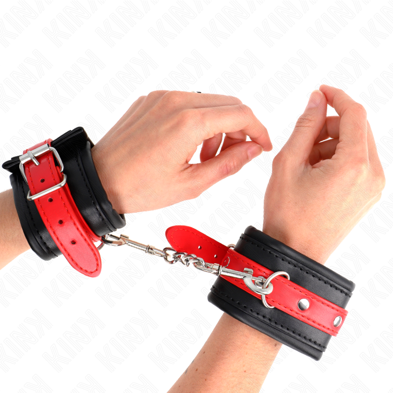 Kink Wrist Restraint Kink - Wrist Restraints Black With Red Belt Adjustable 17-28 Cm X 6 Cm