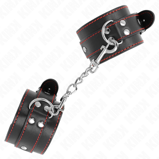 Kink Wrist Restraint Kink - Wrist Restraints Black With Red Lining Adjustable 20-28 Cm X 5.5 Cm