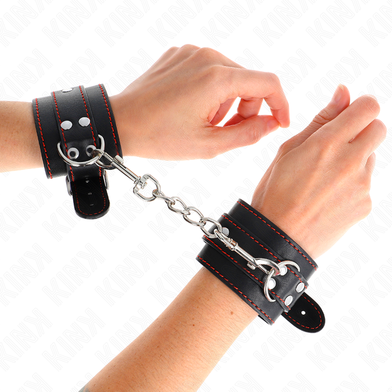 Kink Wrist Restraint Kink - Wrist Restraints Black With Red Lining Adjustable 20-28 Cm X 5.5 Cm
