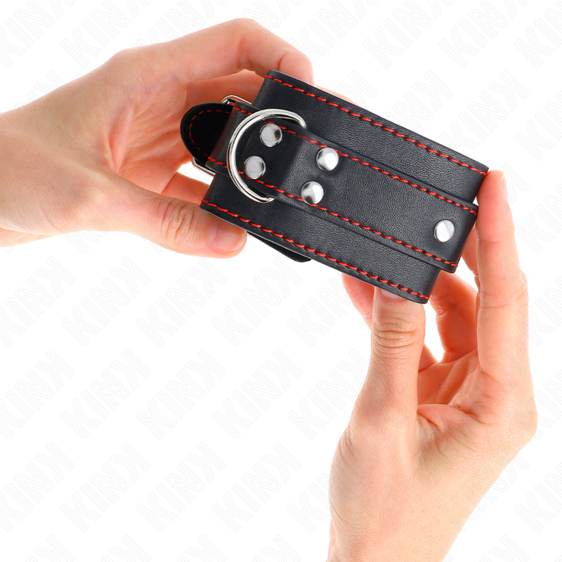 Kink Wrist Restraint Kink - Wrist Restraints Black With Red Lining Adjustable 20-28 Cm X 5.5 Cm