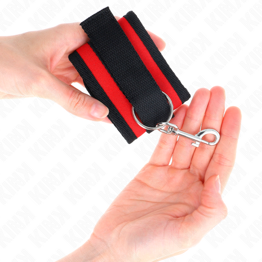 Kink Wrist Restraint Kink - Nylon Bind Hook&Loop Wrist Restraints Red-Black Model 2 Adjustable 18-35 Cm X 6 Cm