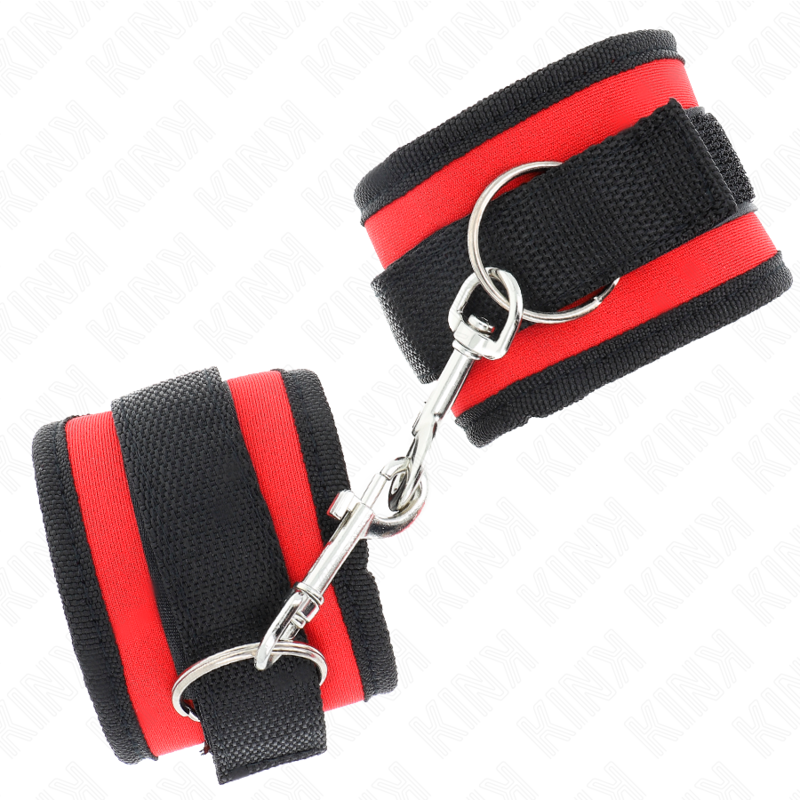Kink Wrist Restraint Kink - Nylon Bind Hook&Loop Wrist Restraints Red-Black Model 2 Adjustable 18-35 Cm X 6 Cm