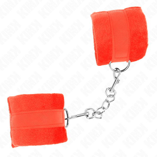Kink Wrist Restraint Kink - Beginner Fur Hand Cuffs Red 30 X 7 Cm