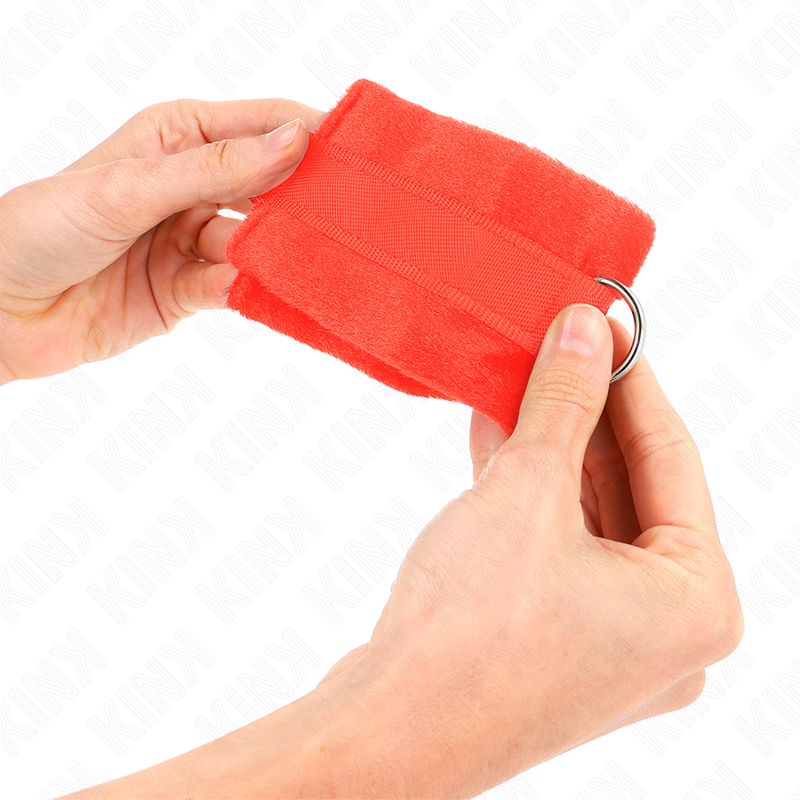 Kink Wrist Restraint Kink - Beginner Fur Hand Cuffs Red 30 X 7 Cm
