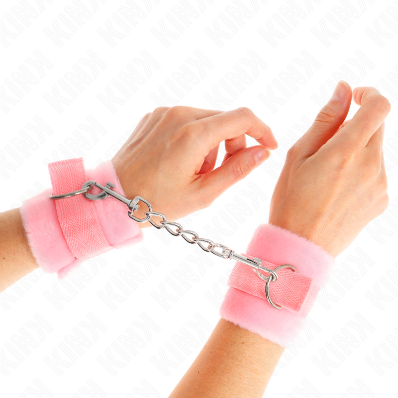 Kink Wrist Restraint Kink - Beginner Fur Hand Cuffs Pink 30 X 7 Cm