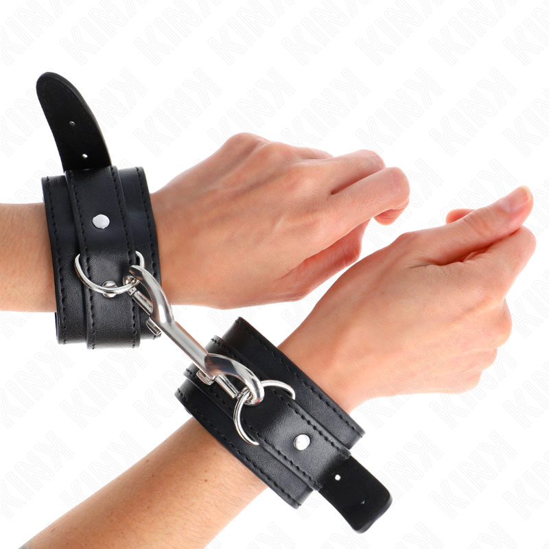Kink Wrist Restraint Kink - Wrist Restraints-Single Rivet Row Black Adjustable 17-28 Cm X 5 Cm