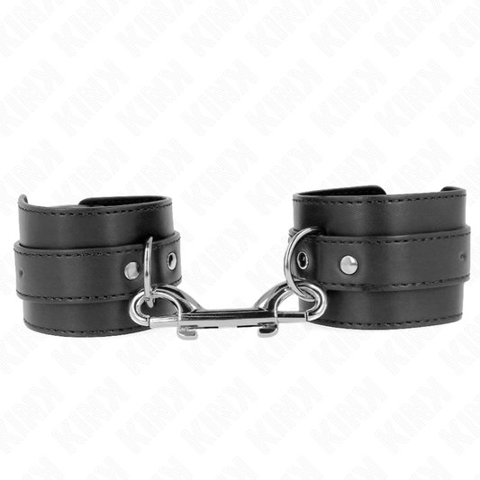 Kink Wrist Restraint Kink - Wrist Restraints-Single Rivet Row And Big Buckle Black Adjustable 17-28 Cm X 5 Cm