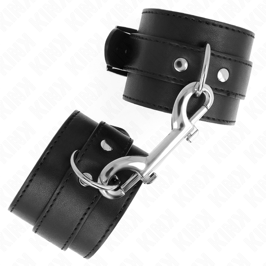 Kink Wrist Restraint Kink - Wrist Restraints-Single Rivet Row And Big Buckle Black Adjustable 17-28 Cm X 5 Cm