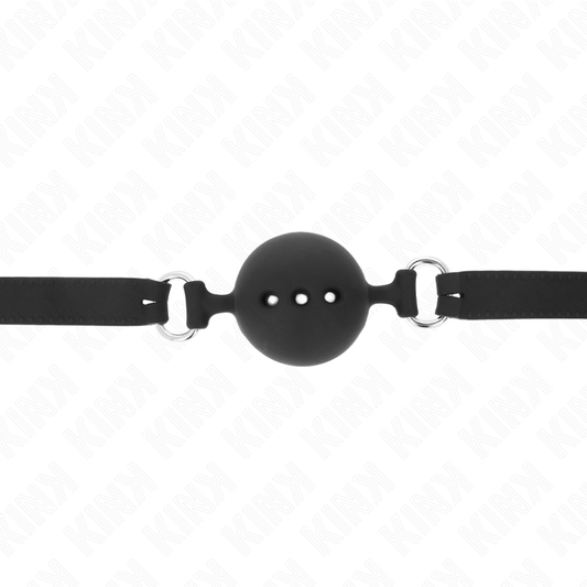 Kink Collar & Gag Kink - Full Silicone Gag 55 X 2 Cm With 4.5 Cm Ball Size M Black Adjustable 35-51 Cm