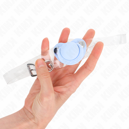 Kink Collar & Gag Kink - Light Blue Pacifier Shaped Gag 5.5 X 4 Cm Adjustable 43-60 Cm