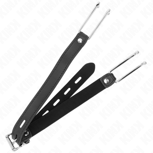 Kink Collar & Gag Kink - Metal Hook Gag 11.5 Cm With Leatherette Strap Adjustable 39-58 Cm X 2 Cm