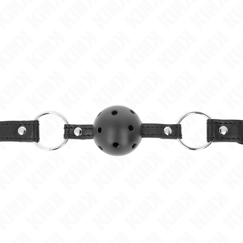 Kink Collar & Gag Kink - Hollow Hard Black Ball 4.5 Cm Gag Model 1 63.5 X 2 Cm