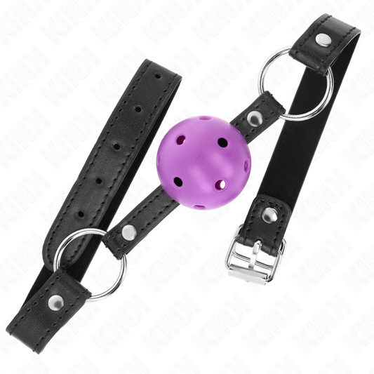 Kink Collar & Gag Kink - Hollow Hard Purple Ball 4.5 Cm Gag 63.5 X 2 Cm