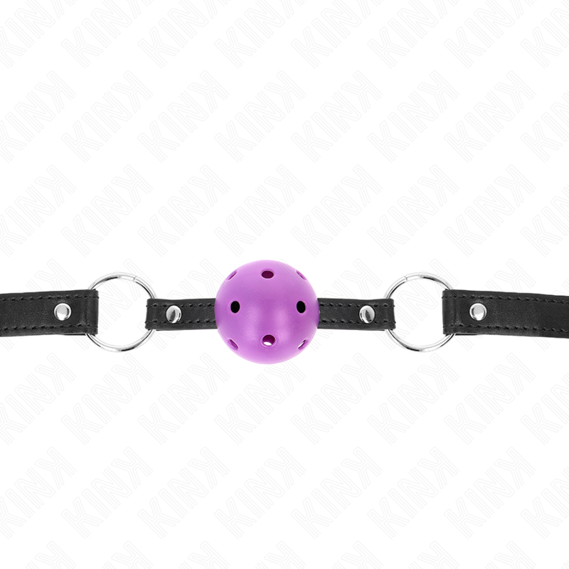 Kink Collar & Gag Kink - Hollow Hard Purple Ball 4.5 Cm Gag 63.5 X 2 Cm