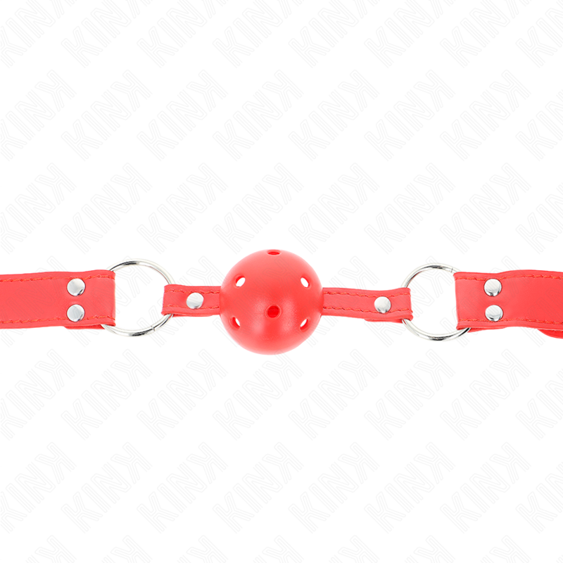 Kink Collar & Gag Kink - Complete Red Hollow Hard Ball Gag 62 X 2 Cm