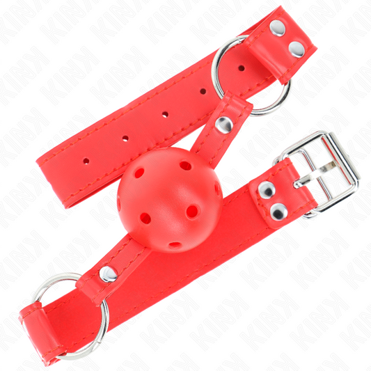 Kink Collar & Gag Kink - Complete Red Hollow Hard Ball Gag 62 X 2 Cm