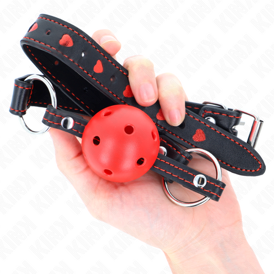 Kink Collar & Gag Kink - Hollow Hard Red Ball Gag Model 2 65 X 2.5 Cm