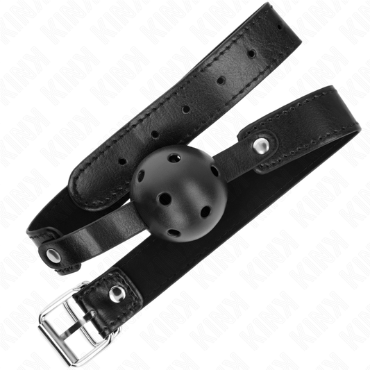 Kink Collar & Gag Kink - Black Breathable Ball 4.5 Cm Gag 65 X 2.5 Cm