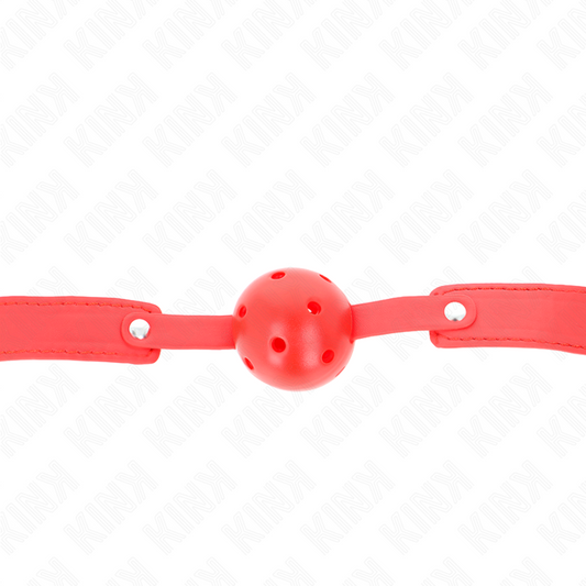 Kink Collar & Gag Kink - Red Breathable Ball 4.5 Cm Gag 65 X 2.5 Cm