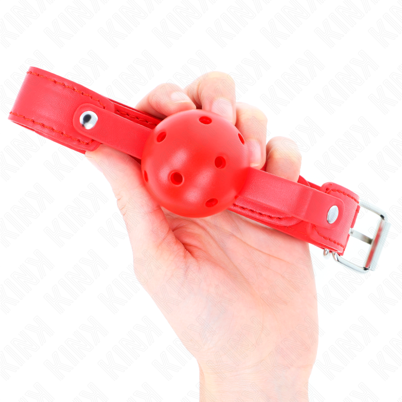 Kink Collar & Gag Kink - Red Breathable Ball 4.5 Cm Gag 65 X 2.5 Cm