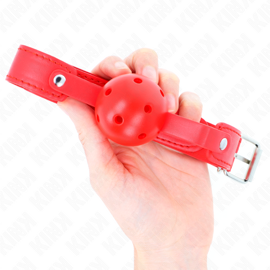 Kink Collar & Gag Kink - Red Breathable Ball 4.5 Cm Gag 65 X 2.5 Cm