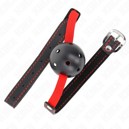 Kink Collar & Gag Kink - Hollow Hard Mouth 4.5 Cm Gag With Elastic Belt 56 X 1.5 Cm