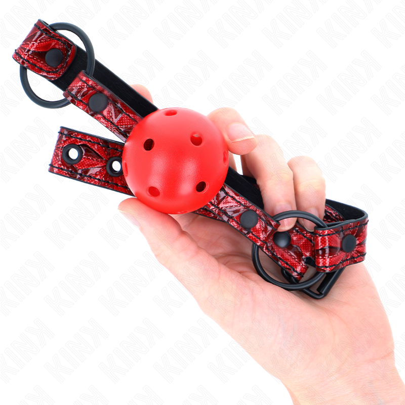 Kink Collar & Gag Kink - Diamond Pattern Ball 4.5 Cm Gag Model 1 64.5 Cm Adjustable 42-60 Cm