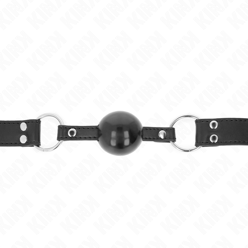 Kink Collar & Gag Kink - Soft And Solid Ball 4 Cm Gag With Leatherette Strap 62 X 2.5 Cm Adjustable 42-58 Cm