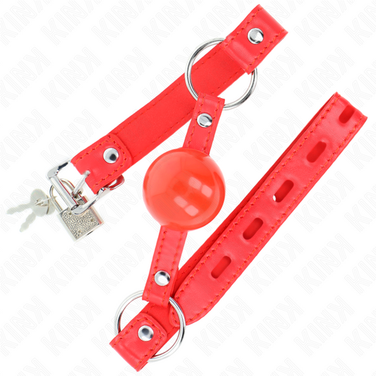 Kink Collar & Gag Kink - Tpe Ball 4 Cm Gag With Rojo Lock 60 X 2 Cm