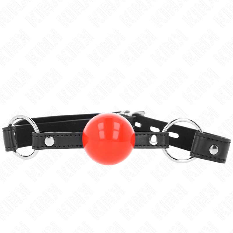 Kink Collar & Gag Kink - Ball 4 Cm Gag With Lock Red Ball Black Strap 60 X 2 Cm