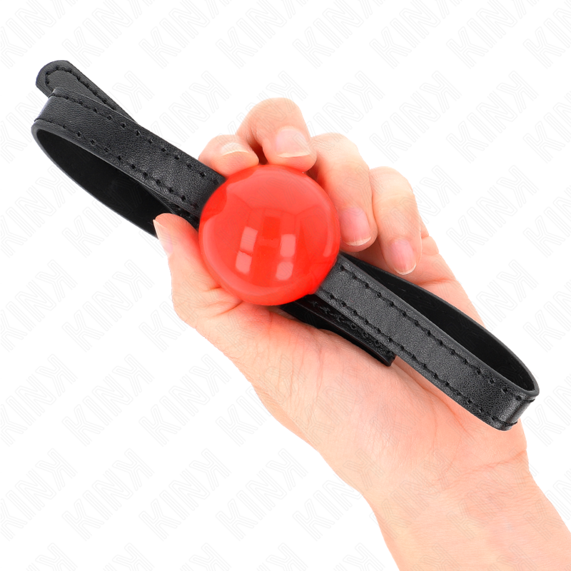 Kink Collar & Gag Kink - Red Single Solid Ball 4 Cm Gag 65 X 1.5 Cm