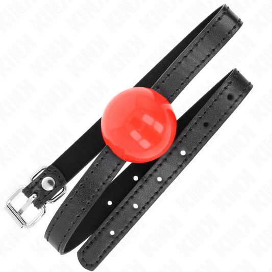 Kink Collar & Gag Kink - Red Single Solid Ball 4 Cm Gag 65 X 1.5 Cm