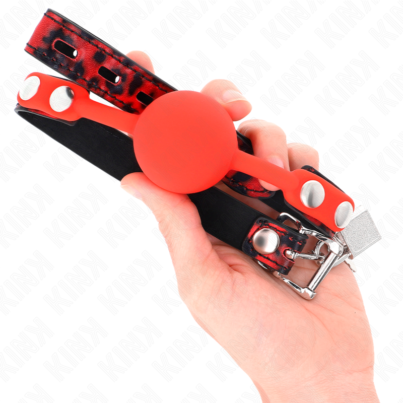 Kink Collar & Gag Kink - Model 2 Silicone Ball 4 Cm Gag With Lock 60 X 2 Cm