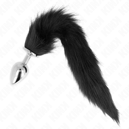 Kink Pleasure Plugs Kink - Anal Plug Size L 10 X 4 Cm With Synthetic Tail 40 Cm Black