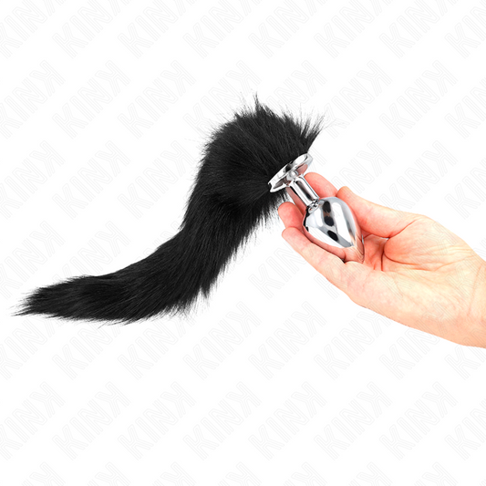Kink Pleasure Plugs Kink - Anal Plug Size L 10 X 4 Cm With Synthetic Tail 40 Cm Black
