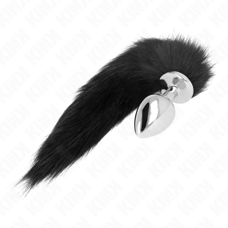 Kink Pleasure Plugs Kink - Anal Plug Size L 10 X 4 Cm With Synthetic Tail 40 Cm Black