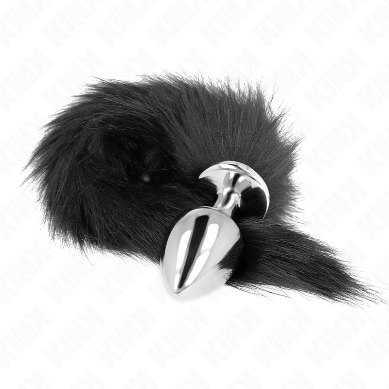 Kink Pleasure Plugs Kink - Anal Plug Size L 10 X 4 Cm With Synthetic Tail 40 Cm Black