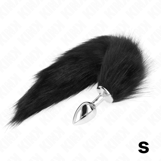 Kink Pleasure Plugs Kink - Anal Plug Size S 7 X 3 Cm With Synthetic Tail 40 Cm Black