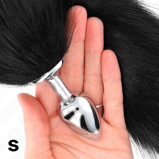 Kink Pleasure Plugs Kink - Anal Plug Size S 7 X 3 Cm With Synthetic Tail 40 Cm Black