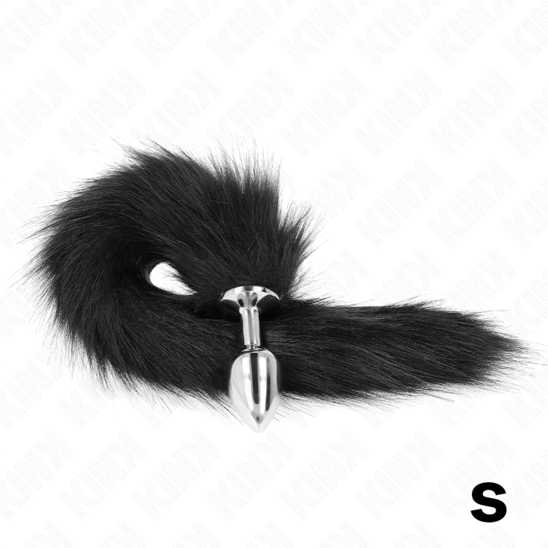 Kink Pleasure Plugs Kink - Anal Plug Size S 7 X 3 Cm With Synthetic Tail 40 Cm Black