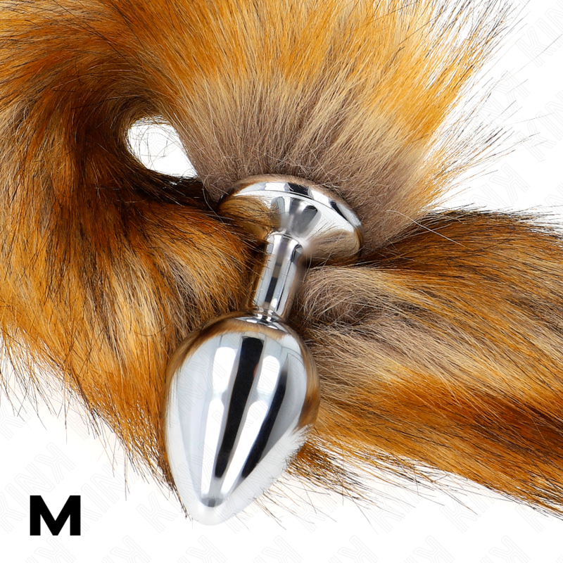 Kink Pleasure Plugs Kink - Anal Plug Size M 8 X 3.5 Cm With Synthetic Tail 40 Cm Brown