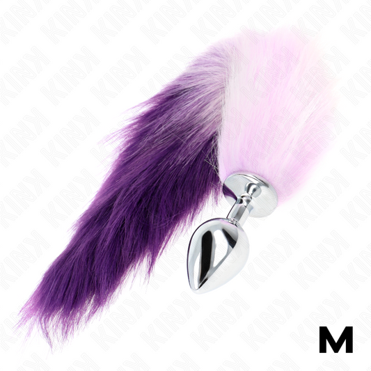 Kink Pleasure Plugs Kink - Anal Plug Size M 8 X 3.5 Cm With Synthetic Tail 40 Cm Purple