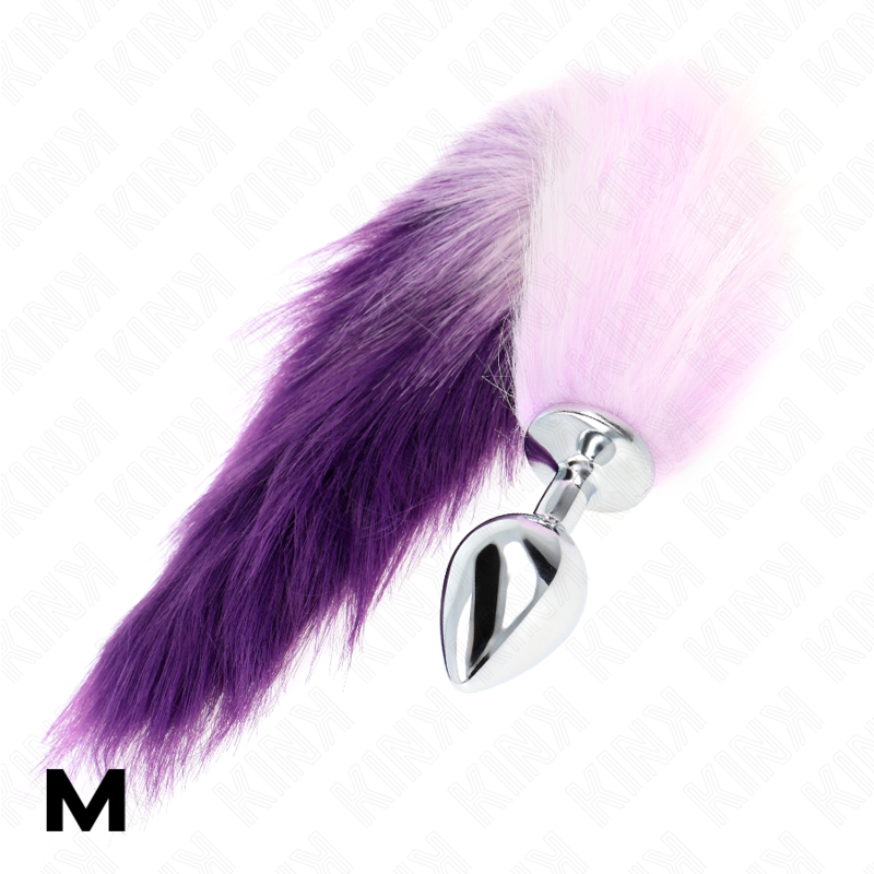 Kink Pleasure Plugs Kink - Anal Plug Size M 8 X 3.5 Cm With Synthetic Tail 40 Cm Purple