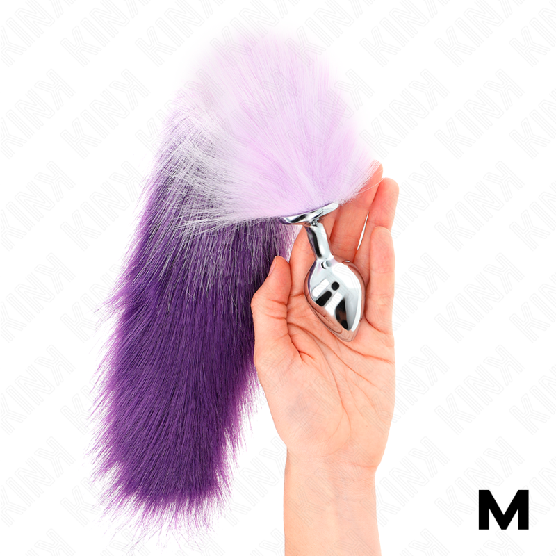 Kink Pleasure Plugs Kink - Anal Plug Size M 8 X 3.5 Cm With Synthetic Tail 40 Cm Purple