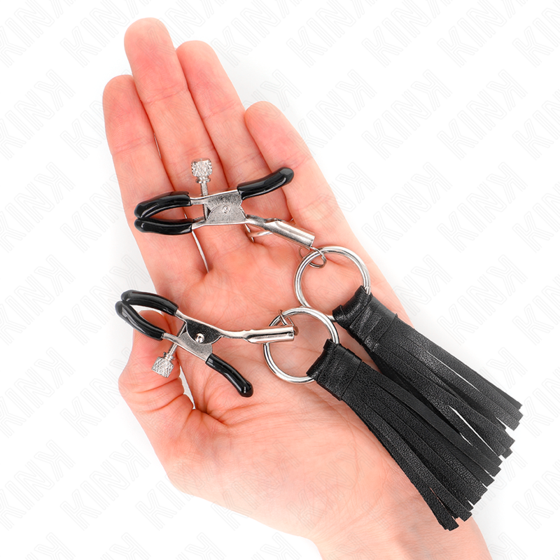 Kink Nipple Grip Kink - Leatherette Tassel Nipple Clamps 6 Cm
