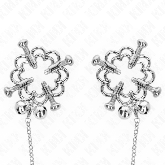 Kink Nipple Grip Kink - Metal Flower Nipple Clamps With Chain